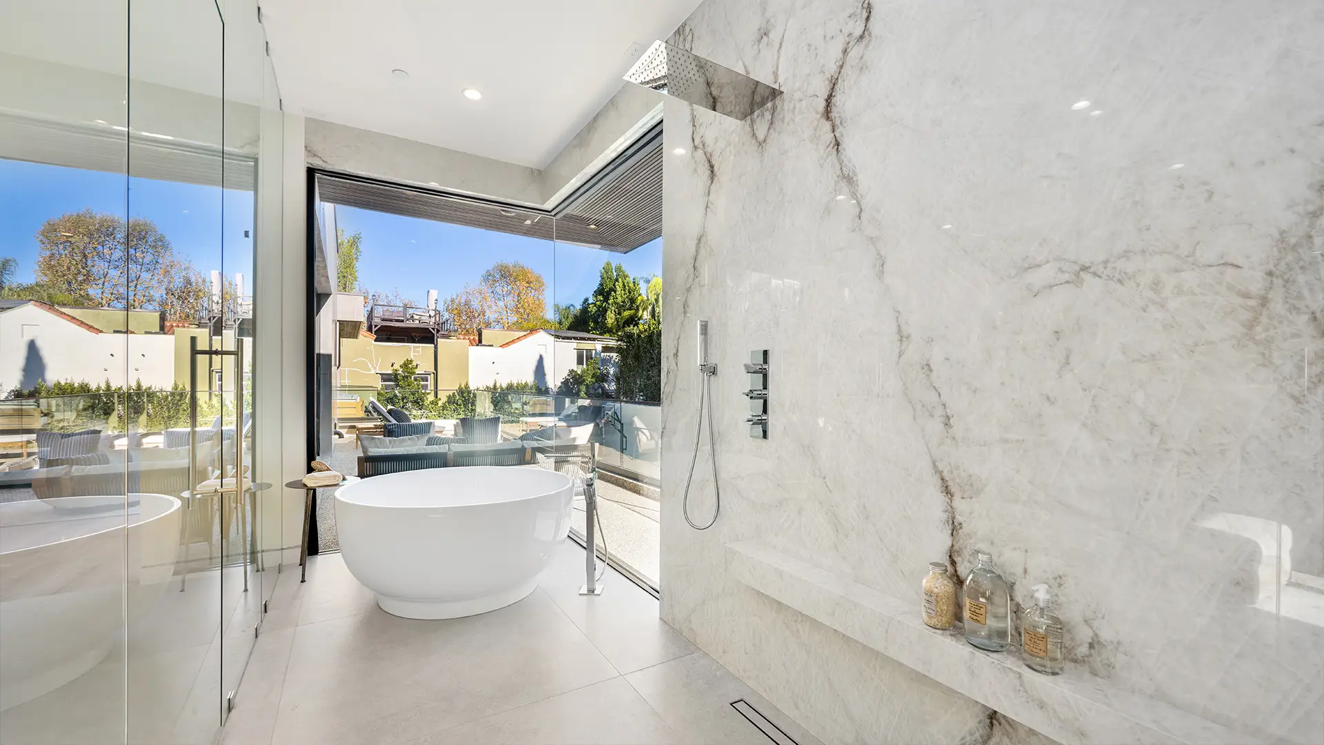 Luxury marble bathroom installation London