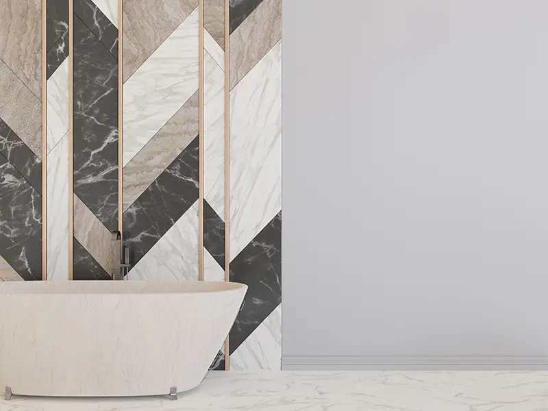 Marble bathroom wall cladding London