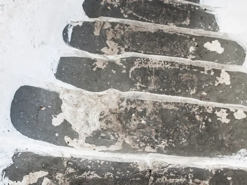 Old stairs renovation before and after marble installation London